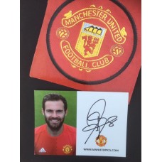 Juan Mata signed official Manchester United photocard. 